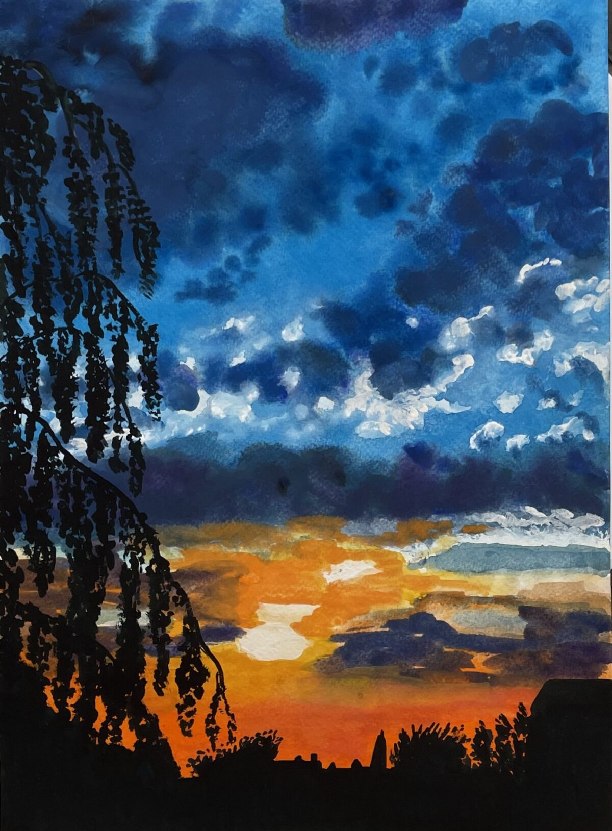 Sunset A Watercolour Painting Christina French