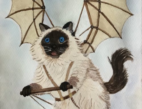 Frances – Flying Cat – A Watercolour Painting