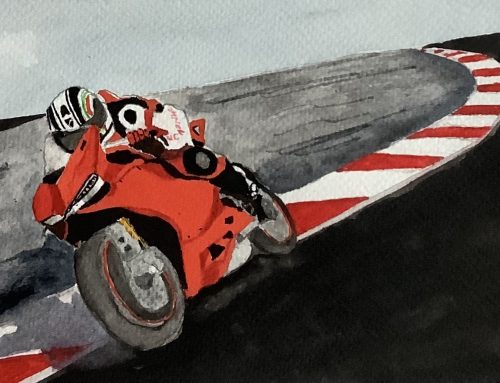 Frances – Motorbiking – A Watercolour Painting